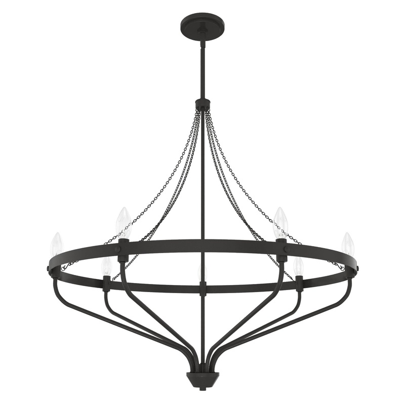 Seven Light Chandelier from the Merlin Collection in Noble Bronze Finish by Hunter