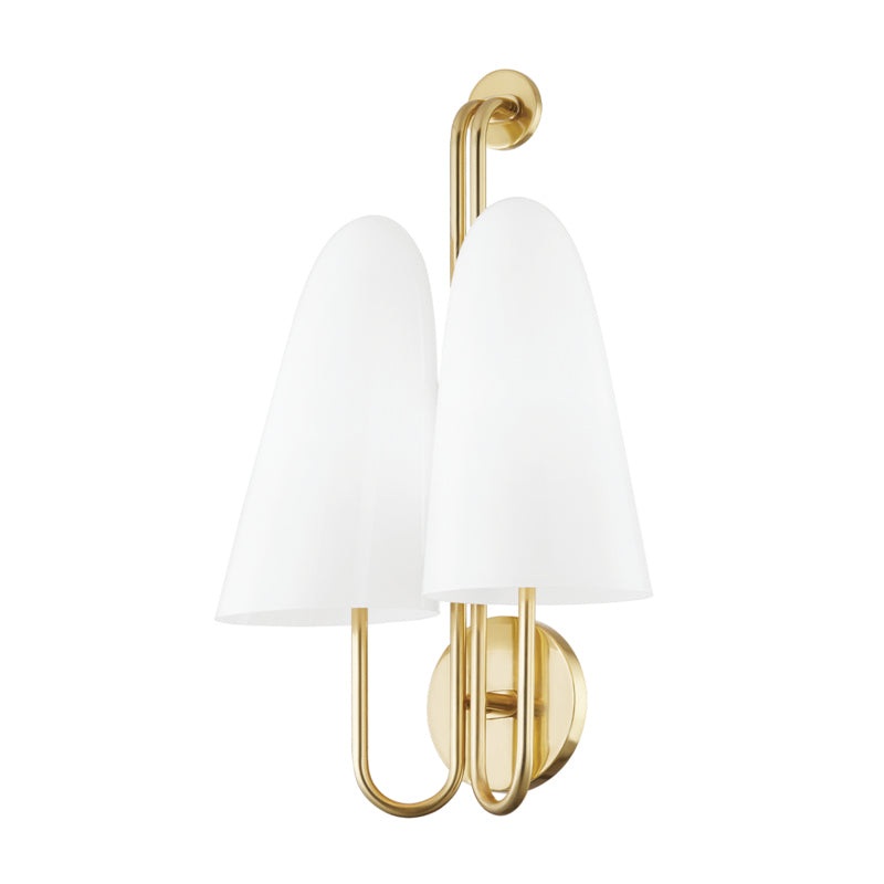 Two Light Wall Sconce from the Slate Hill Collection in Aged Brass Finish by Hudson Valley