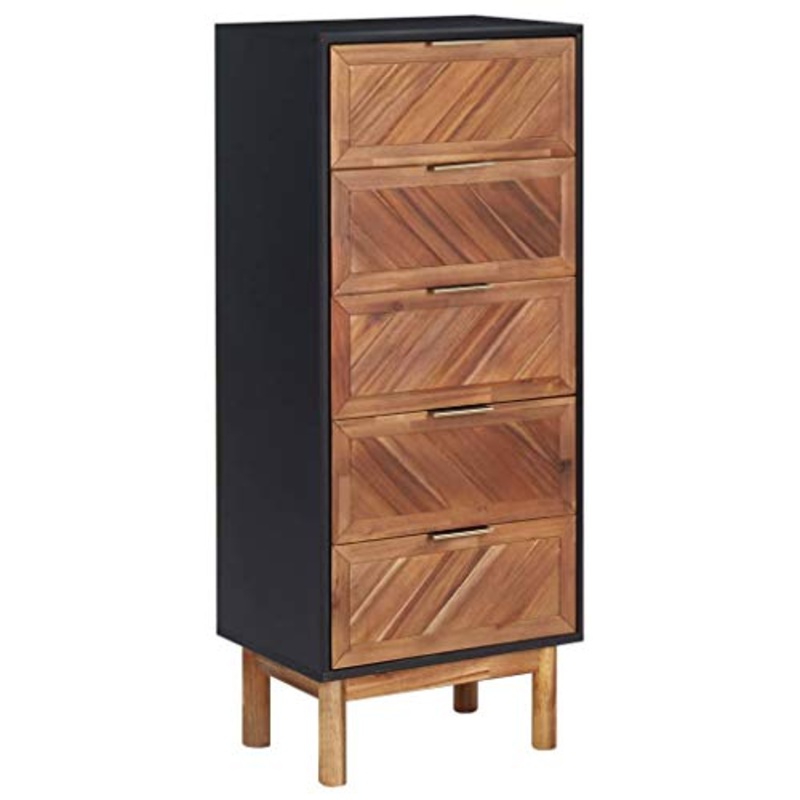 vidaXL Legno Massello di Acacia e MDF Credenza Madia Mobile Basso Armadio Armadietto Mobili Arredo Arredamento Cassapanca Portaoggetti 45x32x115 cm