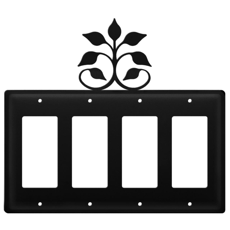 Village Wrought Iron EGGGG-109 Quad Leaf Fan Quad GFI Cover CUSTOM Product