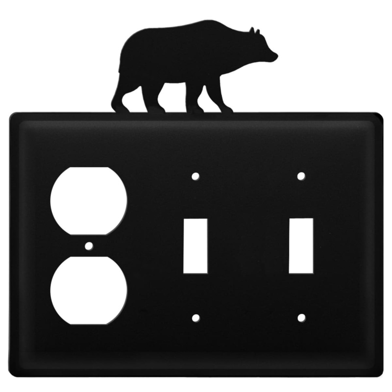 Village Wrought Iron EOSS-14 Triple Bear Single Outlet and Double Switch Cover CUSTOM Product