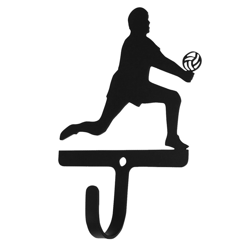 Village Wrought Iron WH-367-S Volleyball Man Boy Wall Hook Small