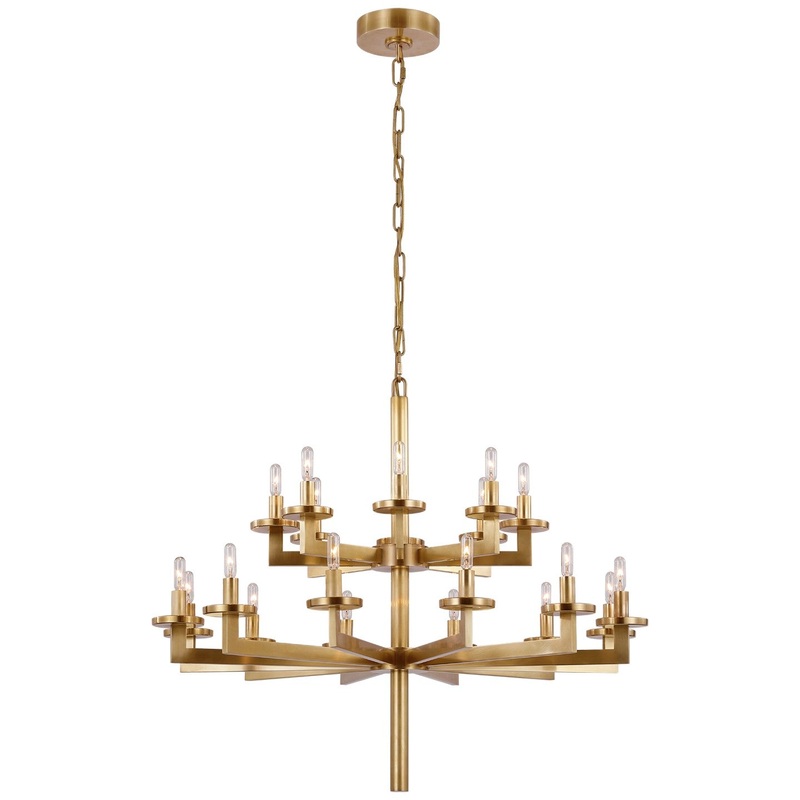 20 Light Chandelier from the Liaison Collection in Antique-Burnished Brass Finish by Visual Comfort Signature