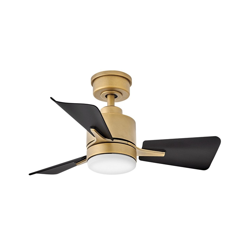 30″ LED Fan from the Atom Collection in Heritage Brass Finish by Hinkley