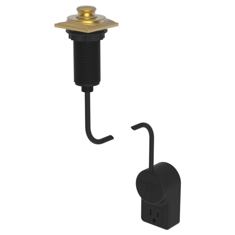Air Activation Switch Adams Disposer with Power Adapter Satin Gold PVD Brass