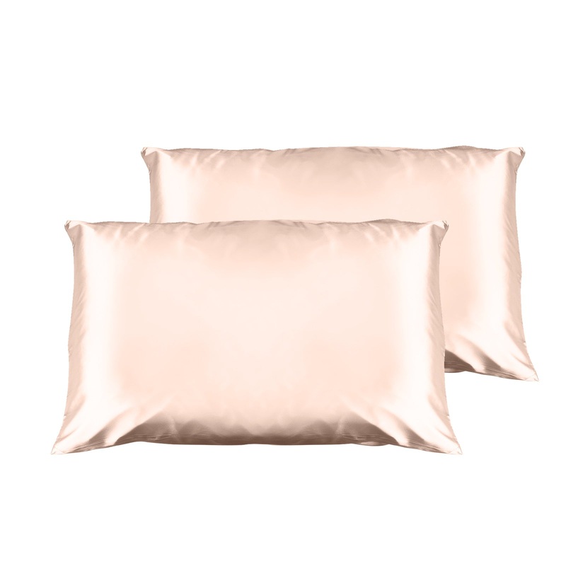 Casa Decor Luxury Satin Pillowcase Twin Pack Size With Gift Box Luxury – Champagne Pink