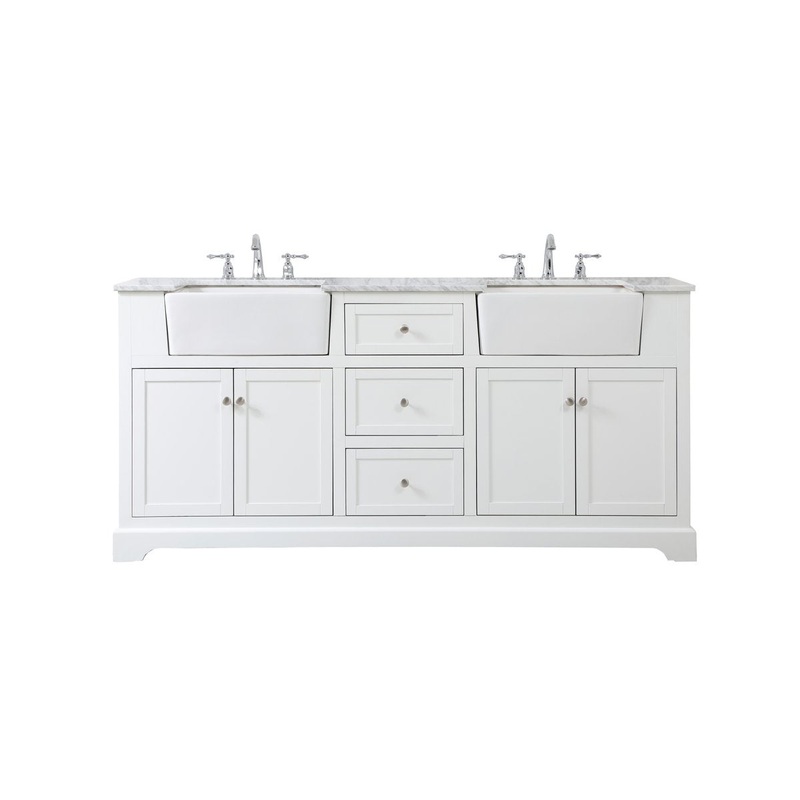 Double Bathroom Vanity from the Franklin Collection in White Finish by Elegant Lighting
