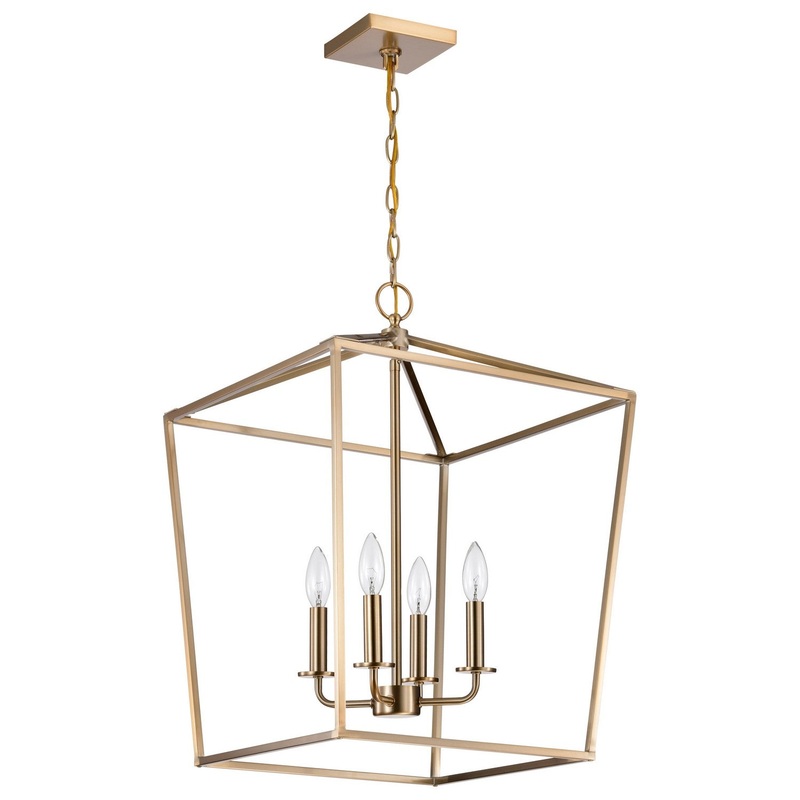 Four Light Pendant from the Emma Collection in Burnished Brass Finish by Nuvo Lighting