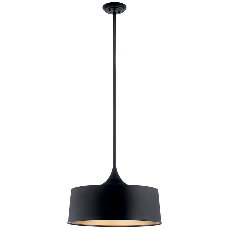 Kichler 52097BK One Light Pendant/Semi Flush, Black