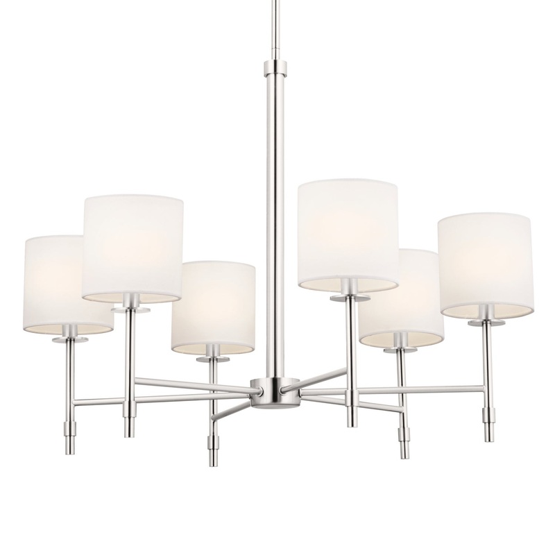 Kichler 52500PN Six Light Chandelier, Polished Nickel