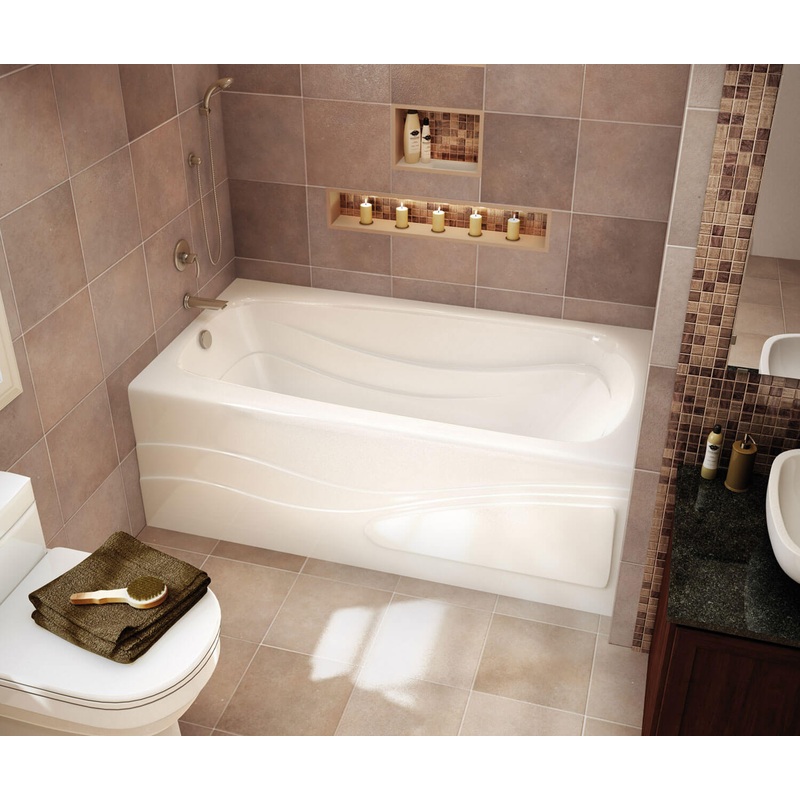 MAAX 102201-000-001-002 Tenderness 6032 Acrylic Alcove Right-Hand Drain Bathtub in White