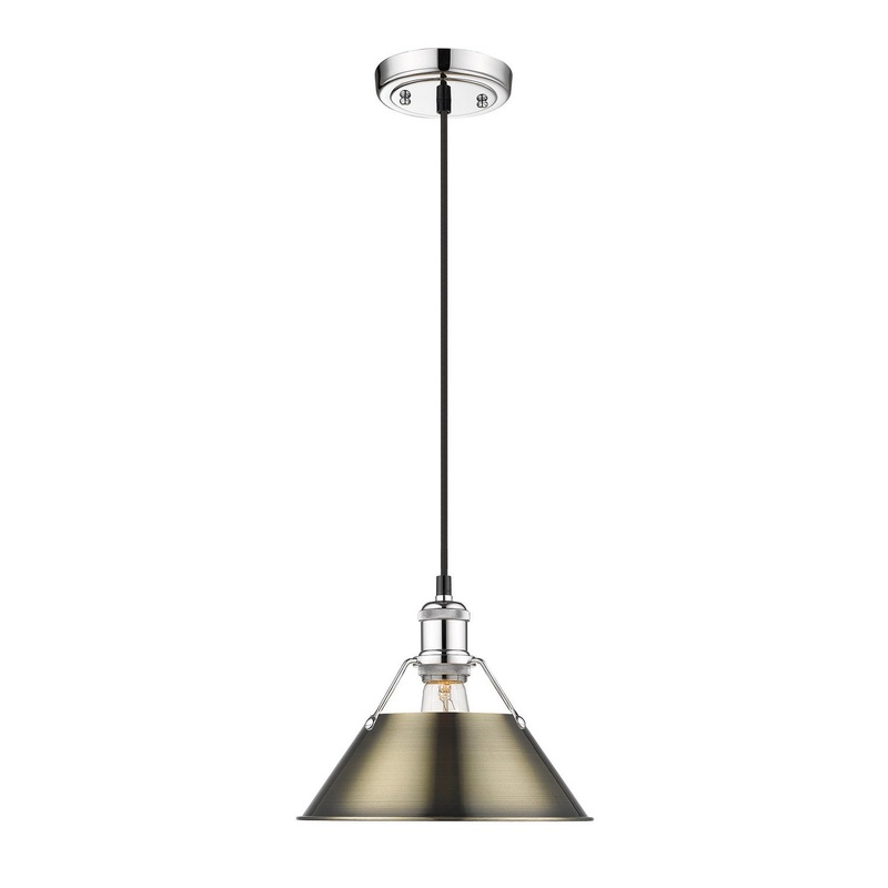 One Light Pendant from the Orwell Collection in Chrome Finish by Golden