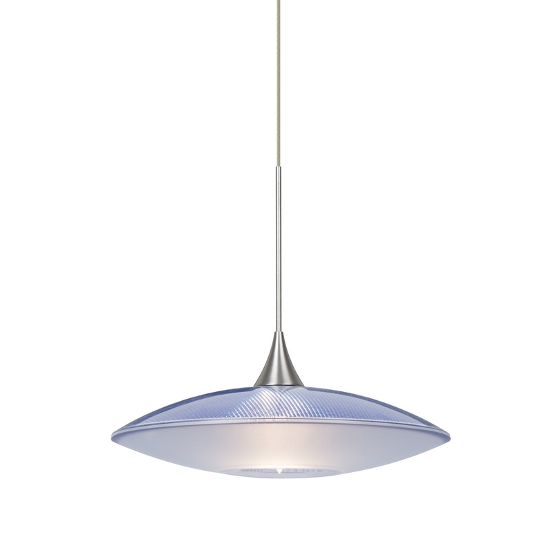 One Light Pendant from the Spazio Collection in Satin Nickel Finish by Besa