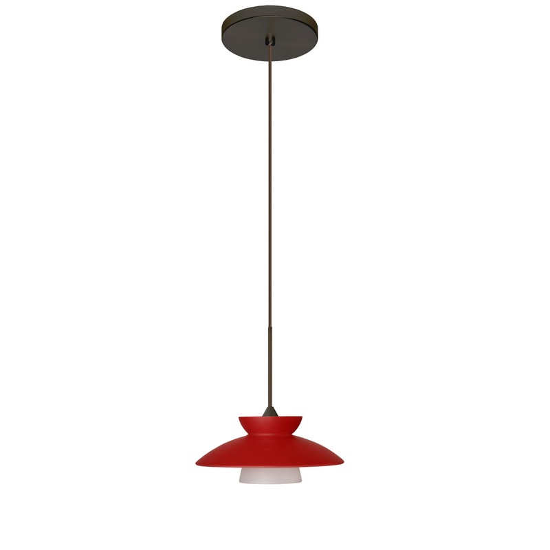 One Light Pendant from the Trilo Collection in Bronze Finish by Besa