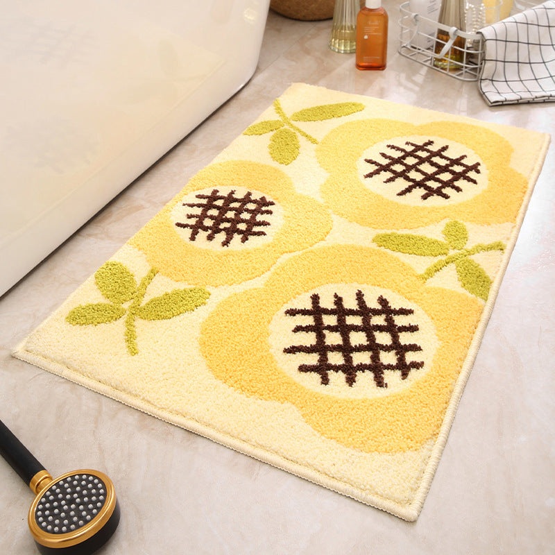 Sun Flowers Bathroom Mat – Super Absorbent Non-Slip Rug (40x60cm), Toilet Floor Mat for Bathroom/Bedroom/Entryway