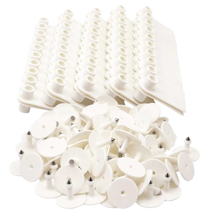 100x Cattle Ear Tags 5x2cm Set – Mini White Blank Pig Goat Livestock Label