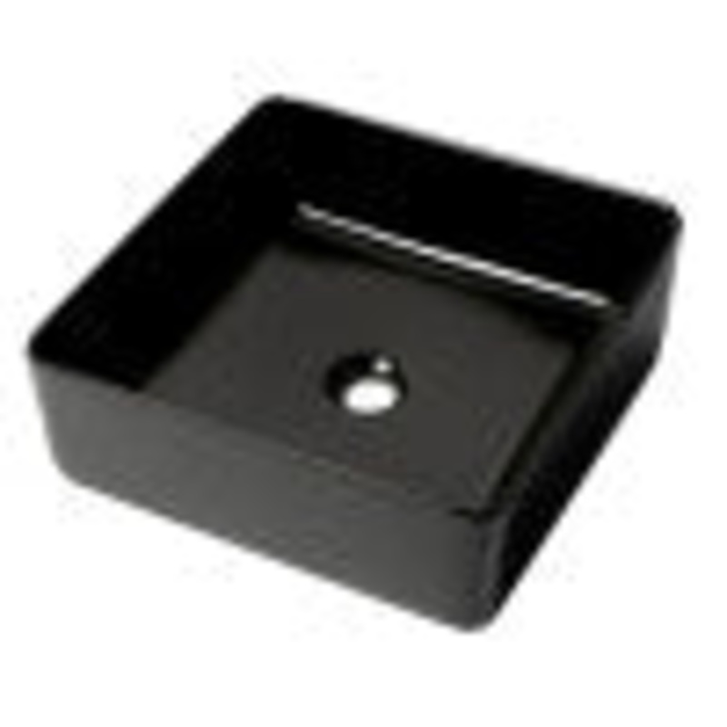 ALFI brand ABC903-BM Black Matte 16″ Modern Square Above Mount Ceramic Sink