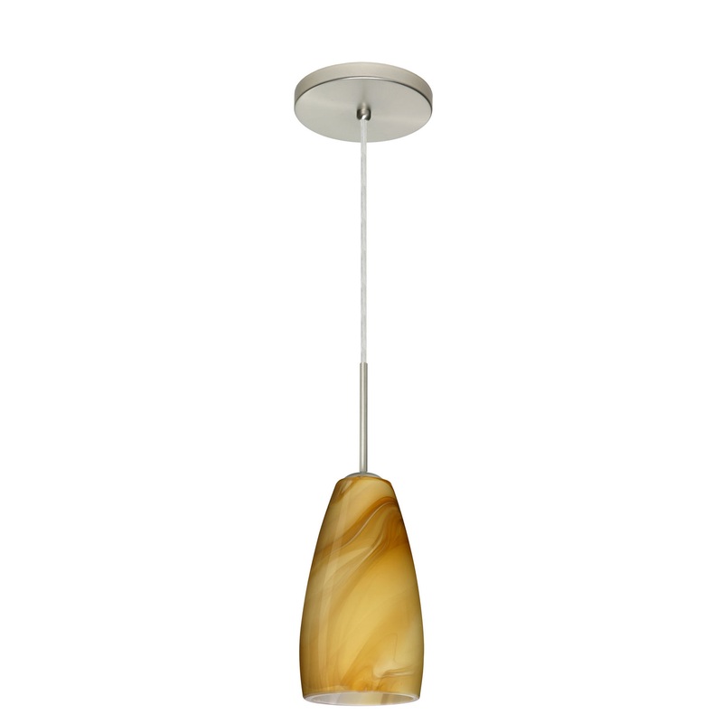 Besa 1BT-1509HN-MED-SN Chrissy One Light Pendant Satin Nickel