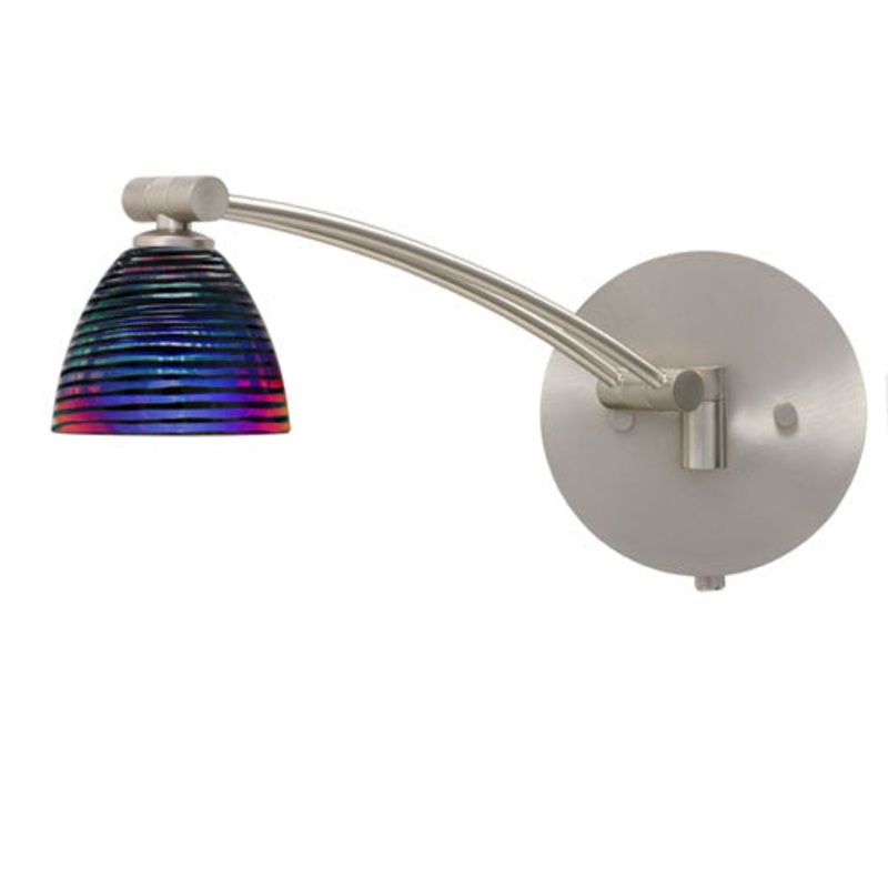 Besa 1WW-1858DW-SN Divi One Light Swing Arm Wall Sconce Satin Nickel (Discontinued)