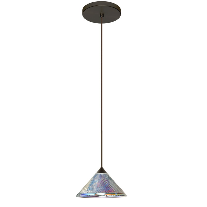 Besa 1XT-550493-LED-BR Kona One Light Pendant Bronze