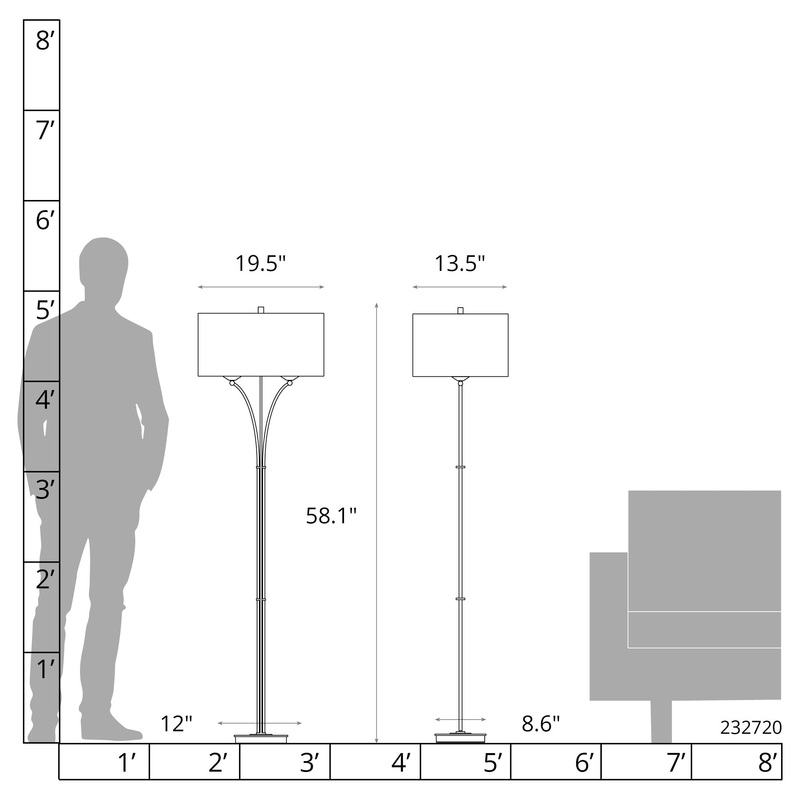 Contemporary Formae Floor Lamp Ink Natural Anna Shade (SF)