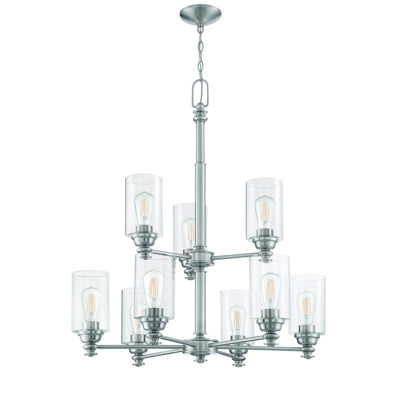 Craftmade 49829-BNK-C Dardyn Nine Light Chandelier Brushed Polished Nickel (Discontinued)