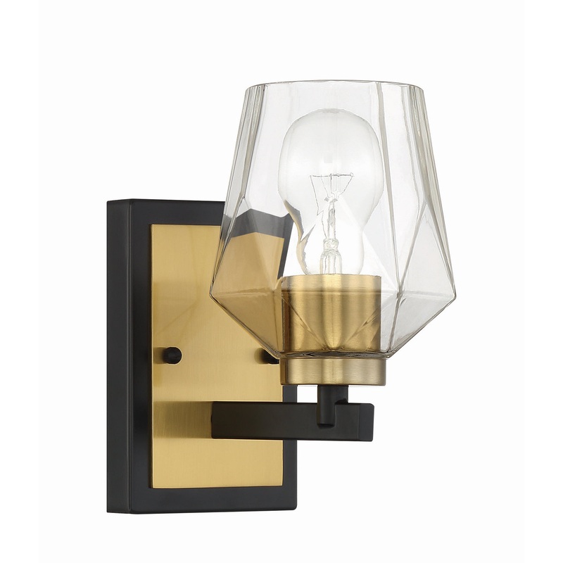 Craftmade 56901-FBSB Avante Grand One Light Wall Sconce Flat Black/Satin Brass