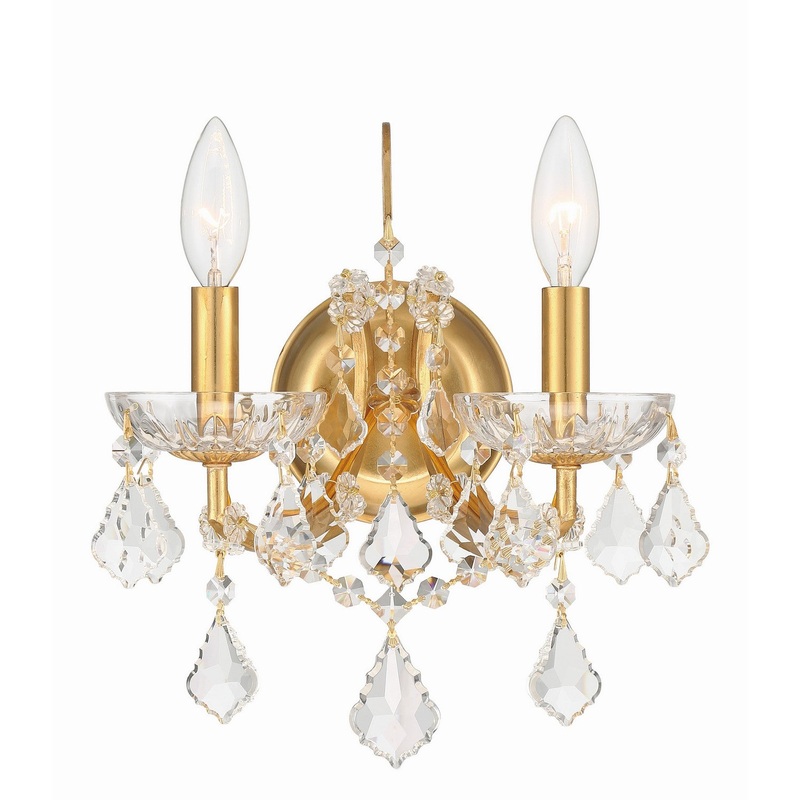 Crystorama 4452-GA-CL-SAQ Filmore Two Light Wall Sconce Antique Gold