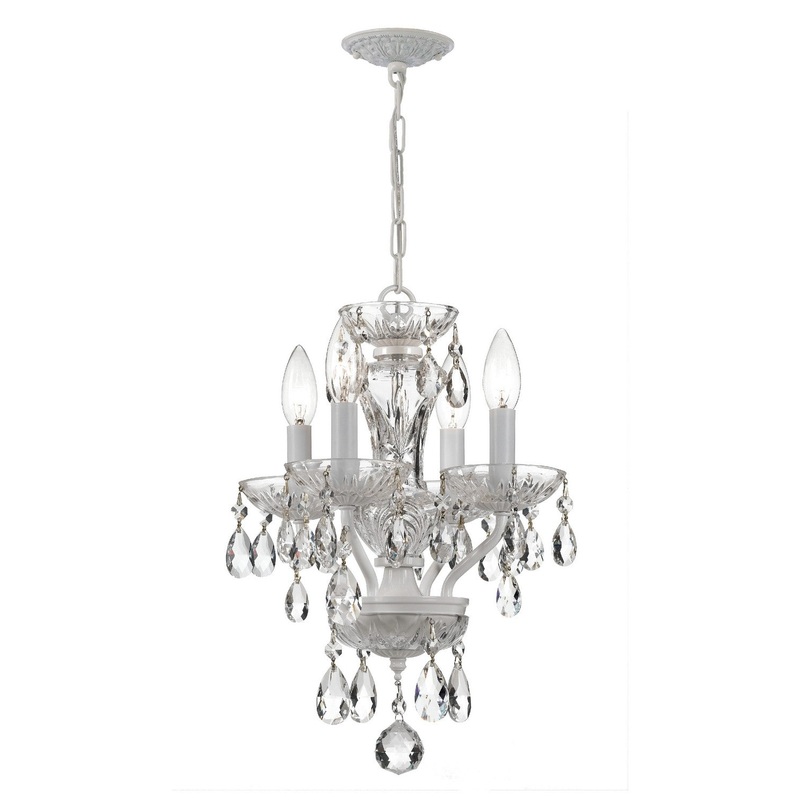 Crystorama 5534-WW-CL-MWP Traditional Crystal Four Light Mini Chandelier Wet White