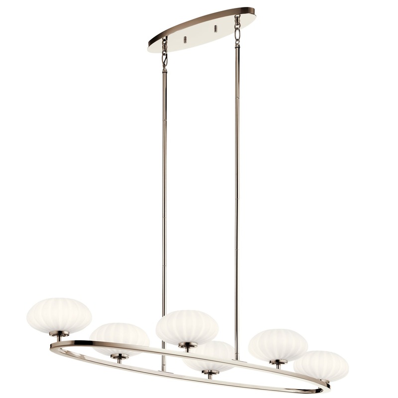 Kichler 52224PN Six Light Chandelier, Polished Nickel