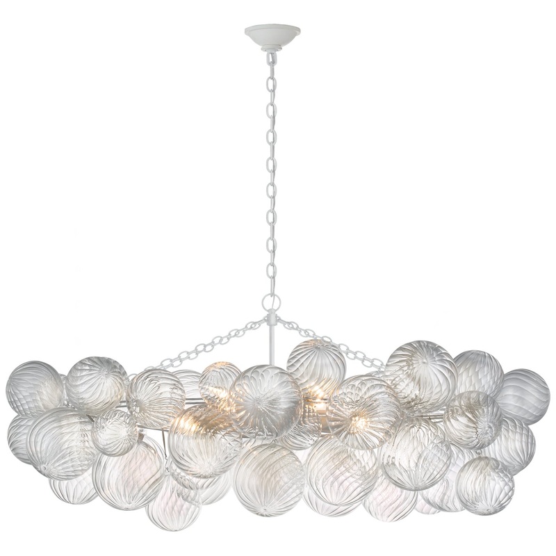 LED Linear Chandelier from the Talia Collection in Plaster White Finish by Visual Comfort Signature