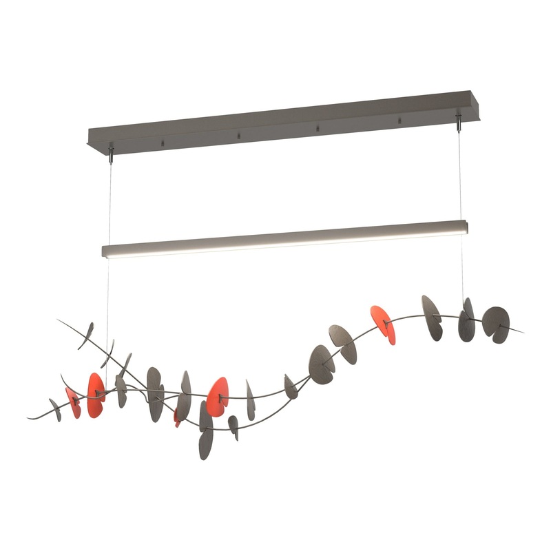 Lily LED Pendant Dark Smoke Satin Red