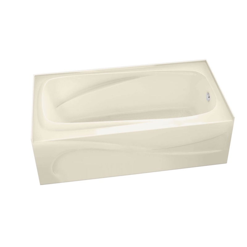 MAAX 105231-L-109-004 Santorini 60 x 32 Acrylic Alcove Left-Hand Drain Combined Hydrosens & Aerosens Bathtub in Bone