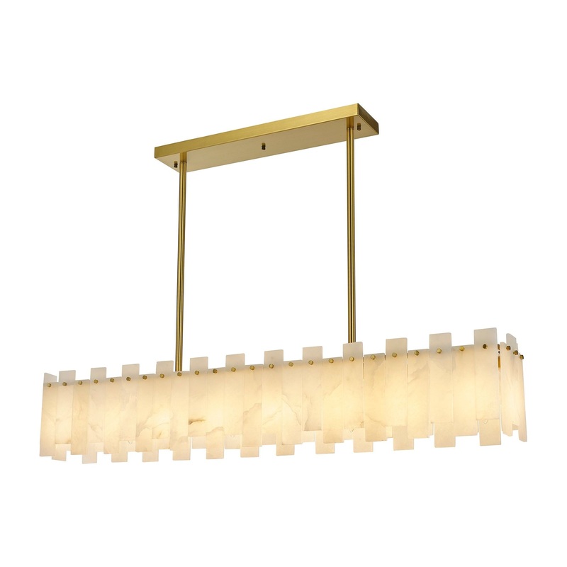 Madrid 8-Light Chandelier Antique Brass and Alabaster