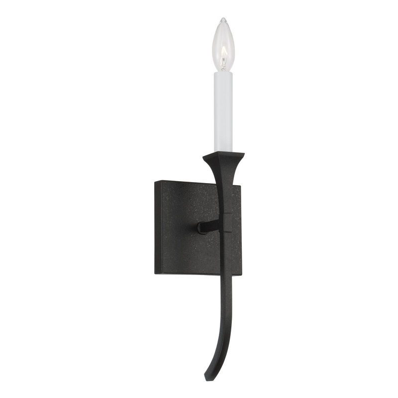 One Light Wall Sconce from the Decklan Collection in Black Iron Finish by Capital Lighting