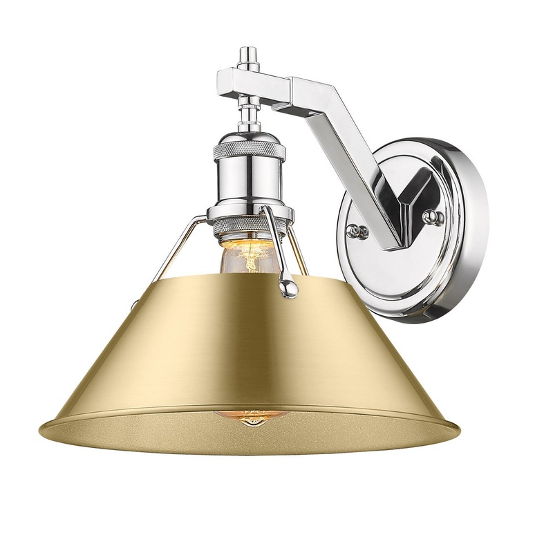One Light Wall Sconce from the Orwell Collection in Chrome Finish by Golden