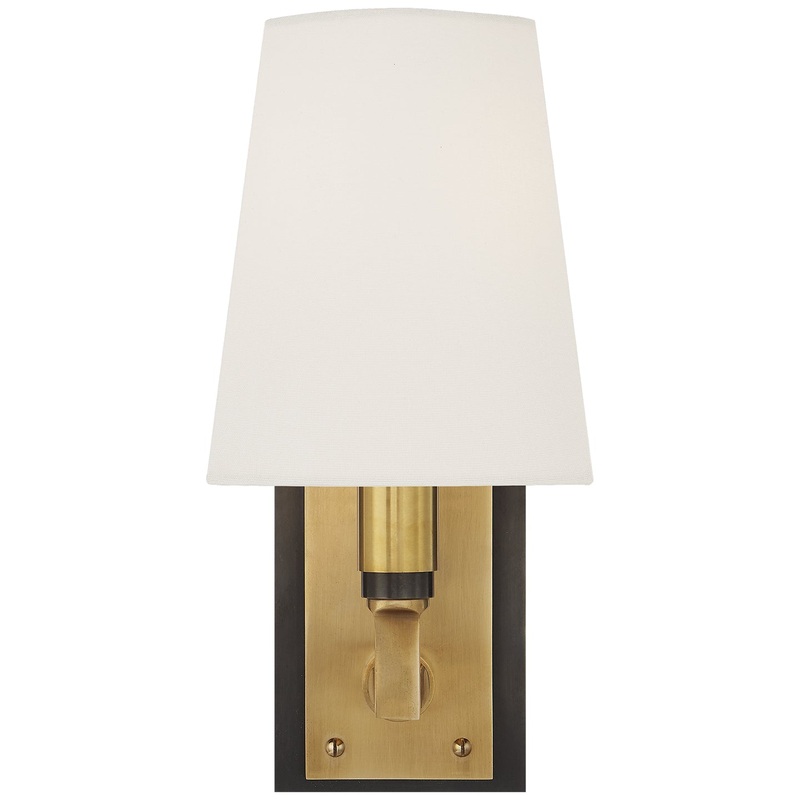 One Light Wall Sconce from the Watson Collection in Bronze With Antique Brass Finish by Visual Comfort Signature