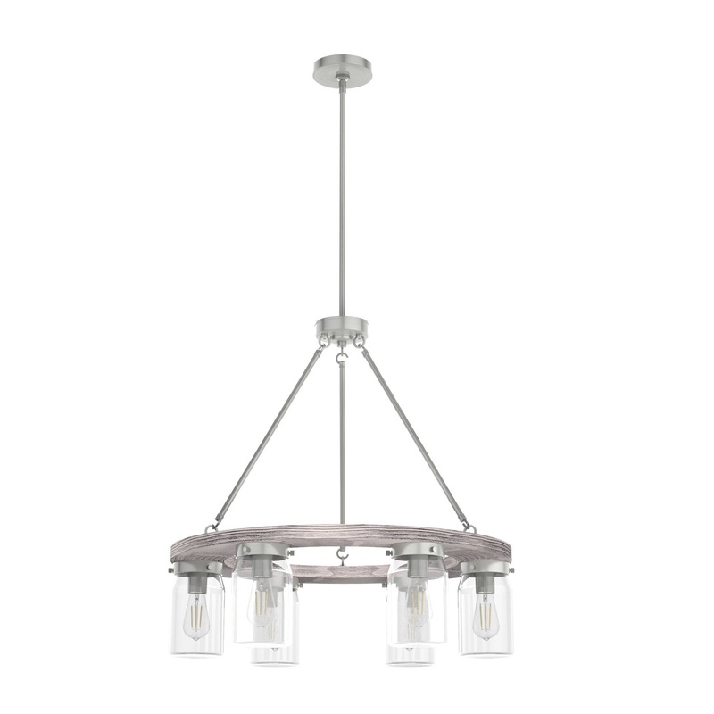 Six Light Chandelier from the Devon Park Collection in Brushed Nickel Finish by Hunter