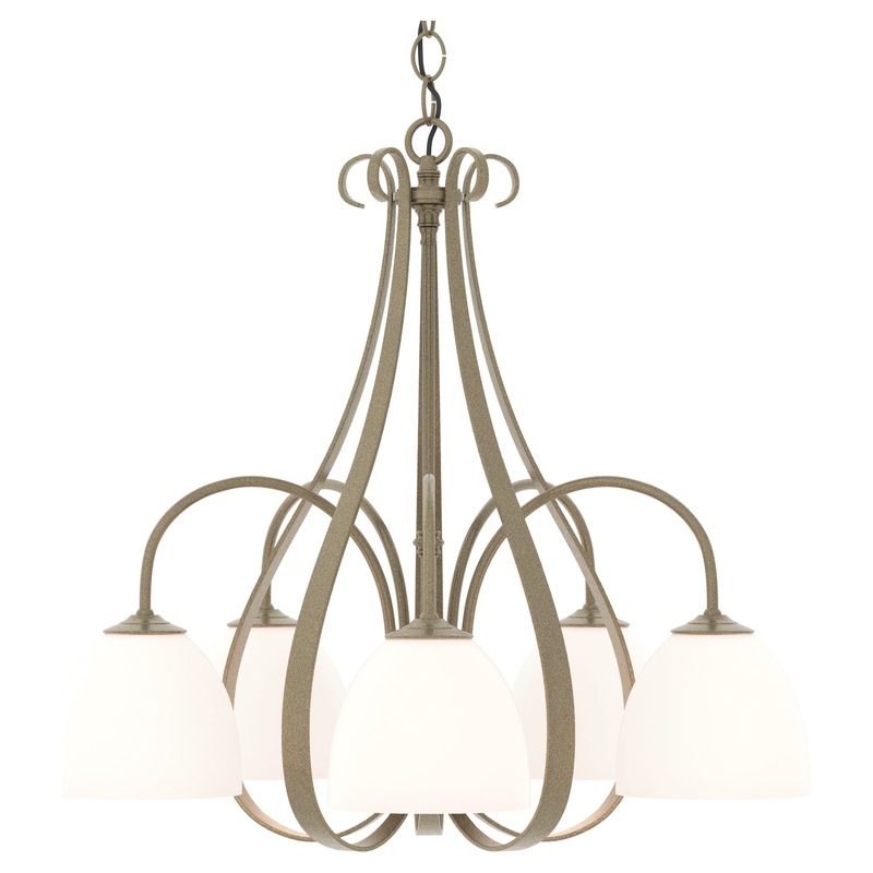 Sweeping Taper 5-Arm Chandelier Soft Gold