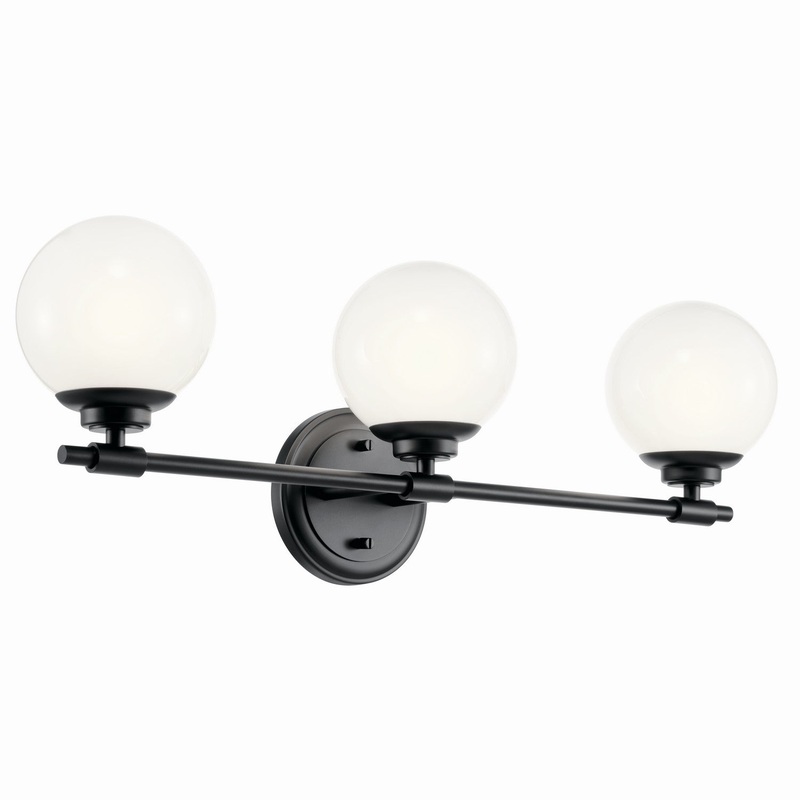 Three Light Vanity from the Benno Collection in Black Finish by Kichler