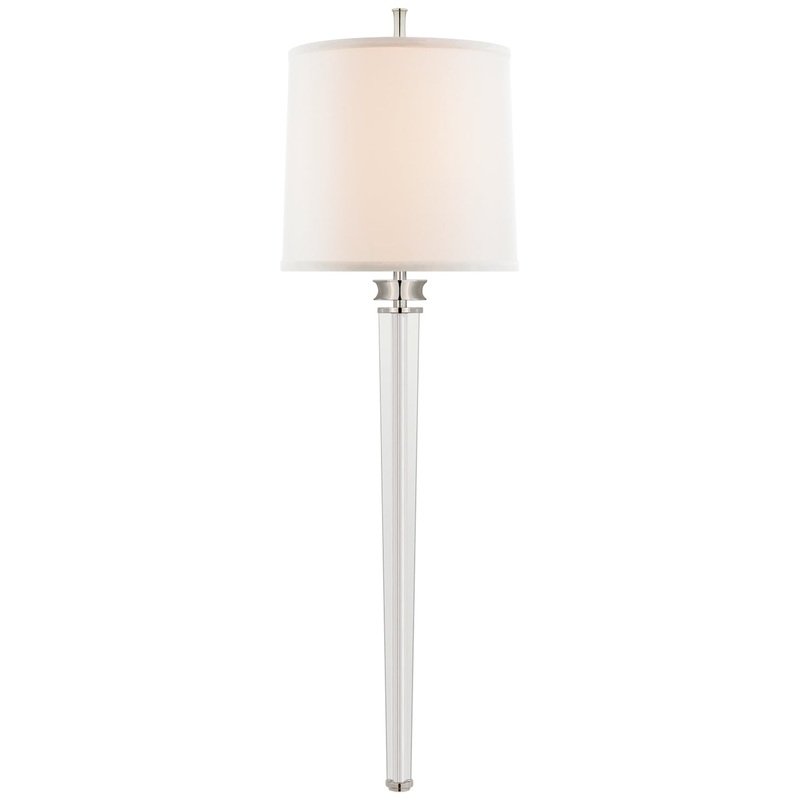 Two Light Wall Sconce from the Lyra Collection in Polished Nickel And Crystal Finish by Visual Comfort Signature