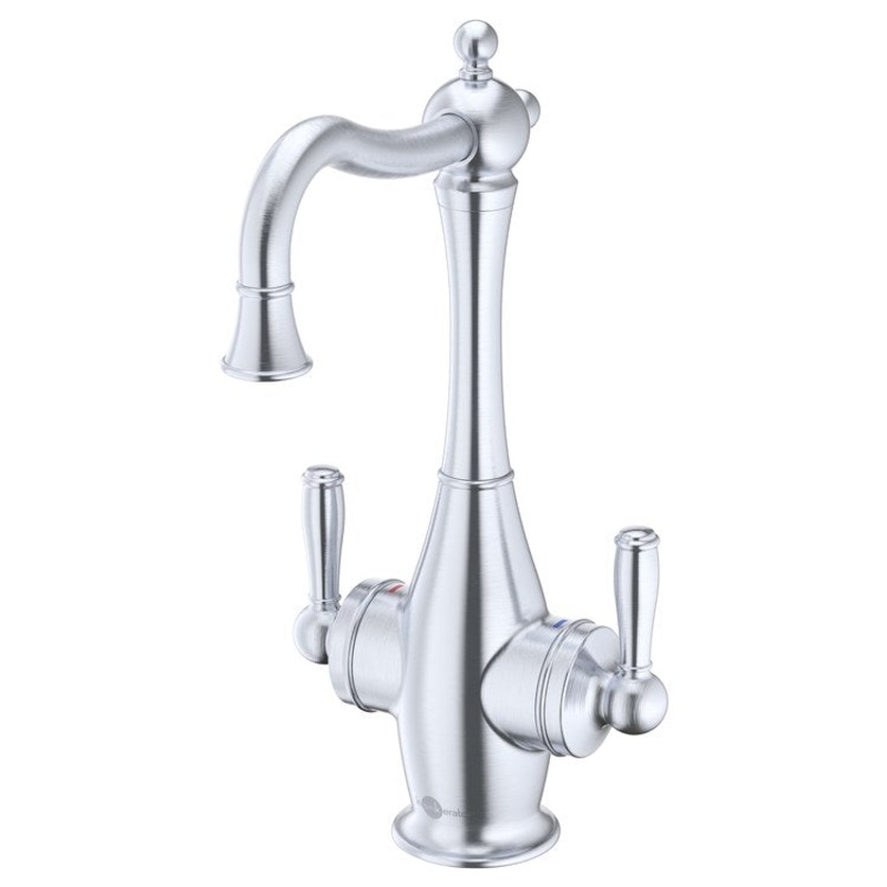 Water Dispenser Showroom Traditional 2020 Instant 2 Lever ADA Mid Arc Swivel 360 DEG Arctic Steel