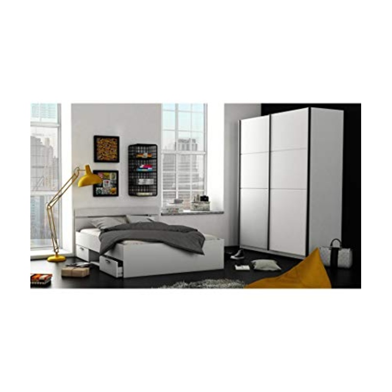 3406MF Letto Matrimoniale con CASSETTI Alaska – Bianco