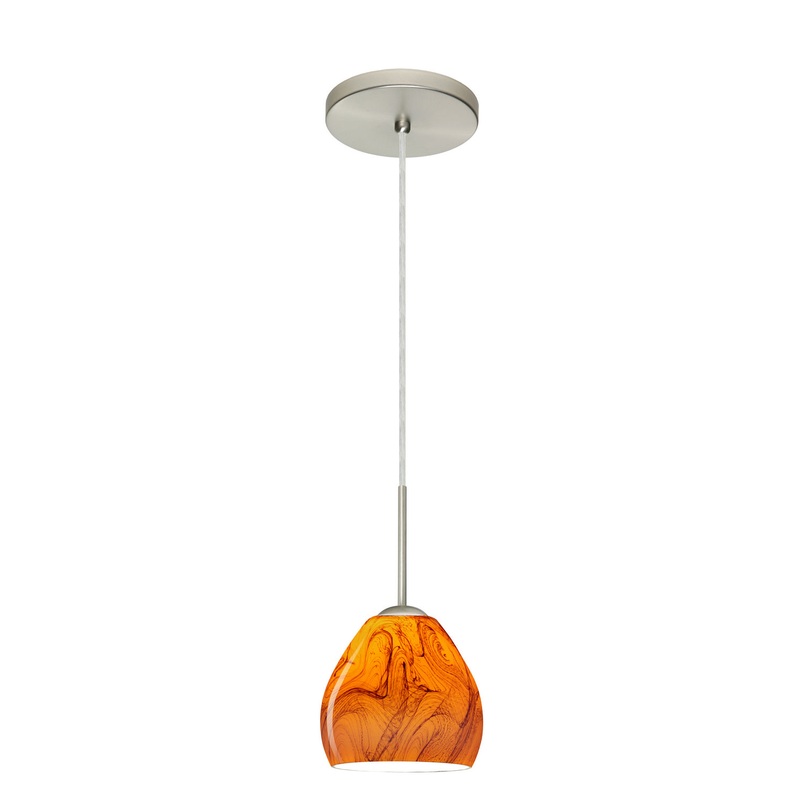 Besa 1BT-4122HB-LED-SN Bolla One Light Pendant Satin Nickel