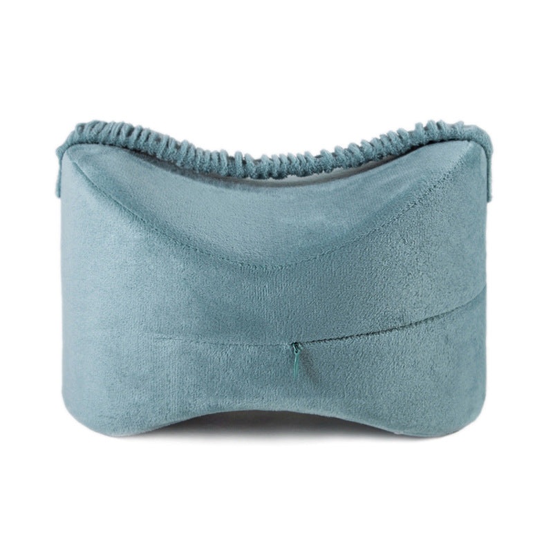 Blue Ergonomic Memory Foam Knee Pillow for Side Sleepers – Leg Positioner for Sciatica, Back, Hip & Joint Pain Relief