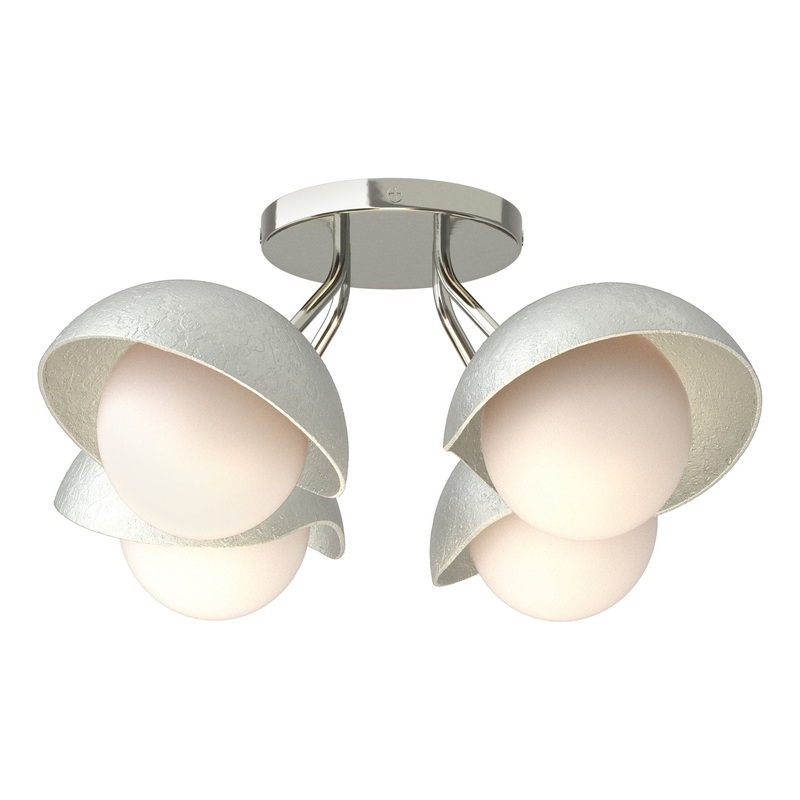 Brooklyn 4-Light Single Shade Semi-Flush Sterling Vintage Platinum