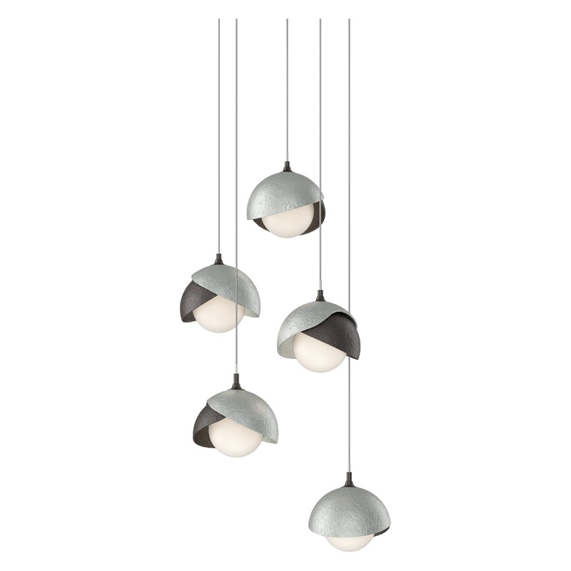 Brooklyn 5-Light Double Shade Pendant Oil Rubbed Bronze Vintage Platinum
