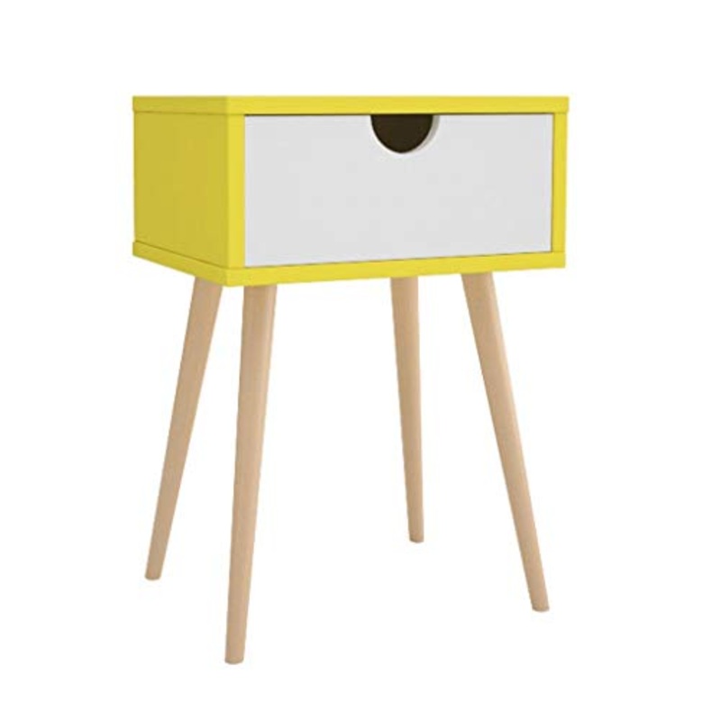 Comodino Tavolo Comodino caff Moderna Bagagli Camera Mobili for la casa Petto Moderno Semplice Bedstand Living Home (Color : Yellow, Dimensione : Single Layer)