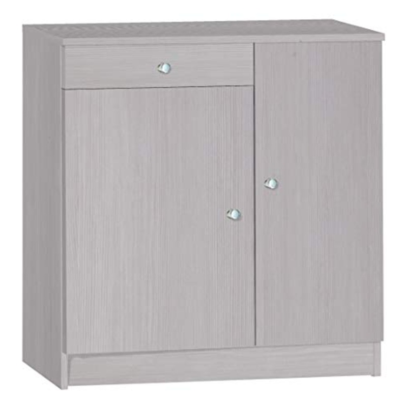 Dmora Mobile Basso 2 Ante + 2 cassetti, Legno Chiaro, 77 x 80 x 34 cm