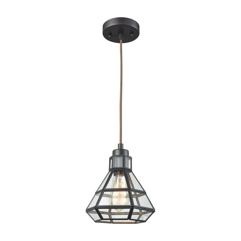 ELK Home 57126/1-LA Window Pane One Light Mini Pendant Oil Rubbed Bronze